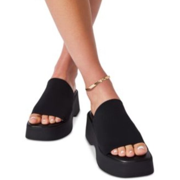 Steve Madden Slinky30 Flatform Sandals Slides Black Size 8 - Picture 1 of 4